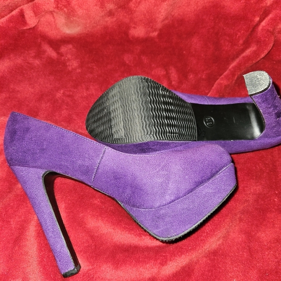 Mossimo Purple Suede Platform Stilettos Pumps-Size 8.5 - Picture 9 of 12